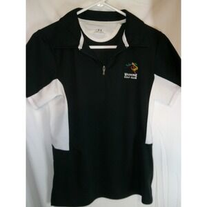 Under Armour Golf Polo Shirt Wildhorse Golf Club Black White‎ Size M